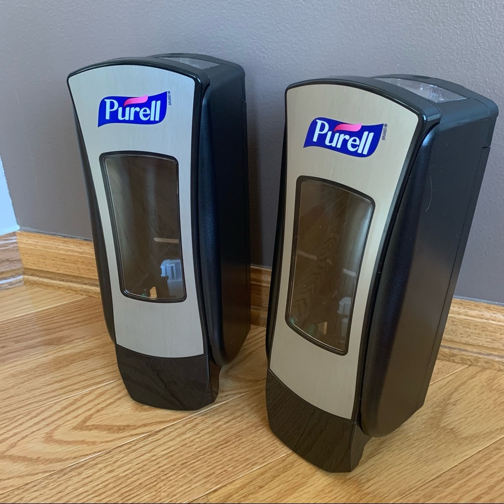 PURELL ADX-12 Push-Style Sanitizer Dispenser,Chrome/Black,for 1200 mL(Pack of 2)